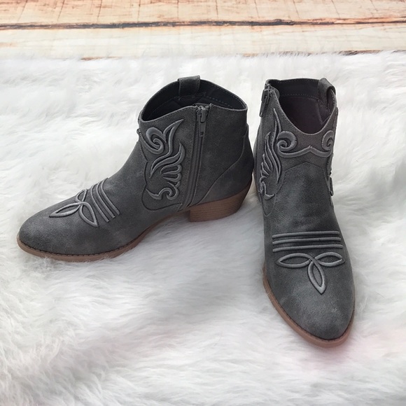<< Ash Grey Western Cowboy Boot Booties >> - Picture 4 of 8
